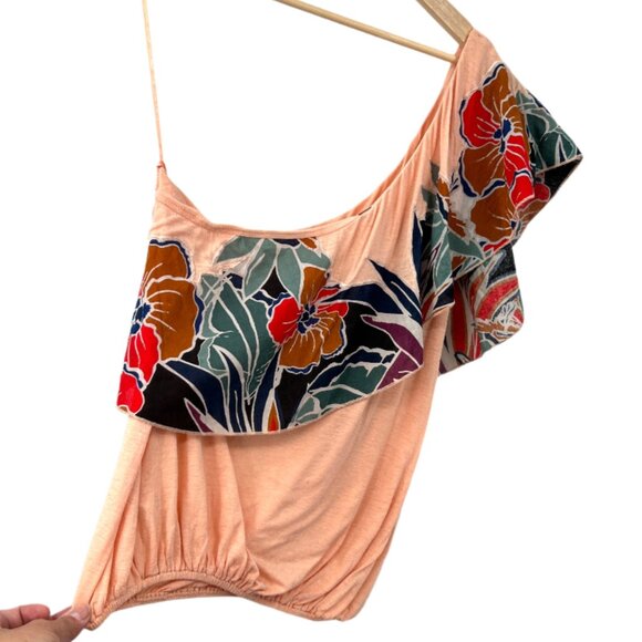 Free People One Shoulder Floral Top - Picture 3 of 5